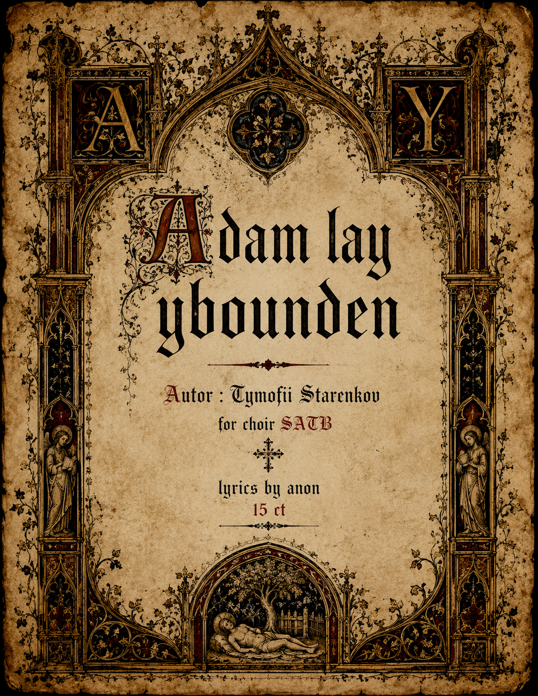 Adam Lay Ybounden score cover